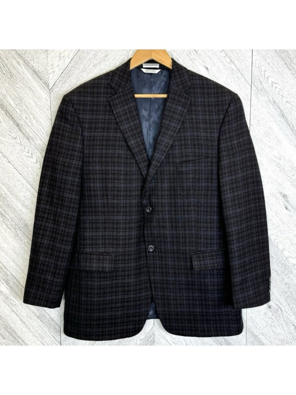 Jhane Barnes 100% Wool Glen Plaid Check Blazer Sport Coat Mens Size 42R